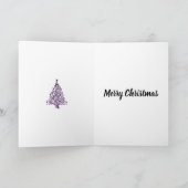 Luxe Paarse kerstmis Kaart (Binnen)