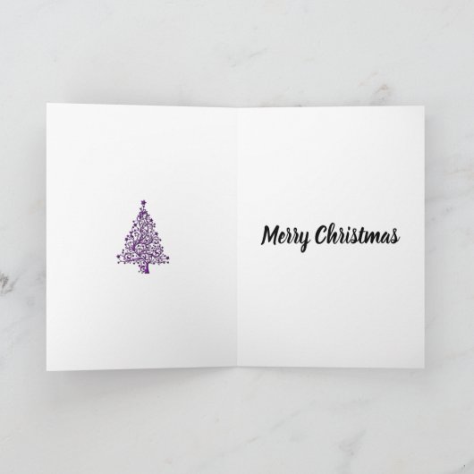 Luxe Paarse kerstmis Kaart (Binnen)