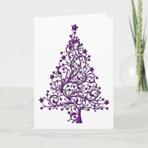 Luxe Paarse kerstmis Kaart