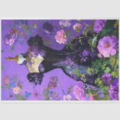 Luxe Paarse korsettenjurk vorm Bloemen Decoupage Tissuepapier (Voorkant)