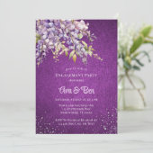 Luxe Paarse Lavendel Wisteria Glitter Verloving Kaart (Staand voorkant)