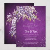 Luxe Paarse Lavendel Wisteria Glitter Verloving Kaart (Voorkant / Achterkant)