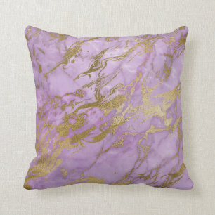 LUXE PAARSE LILA GOLD MARBLE INSPIRED CUSHION KUSSEN