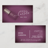 Luxe Paarse Nail Kleur Nail Tech Nail Salon Visitekaartje (Voorkant / Achterkant)