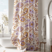 Luxe Paarse Paisley douchegordijn