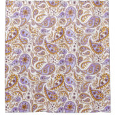 Luxe Paarse Paisley douchegordijn (Voorkant)