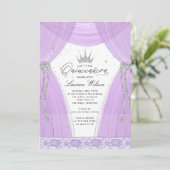 luxe paarse prinses sparkle Quinceanera Kaart (Staand voorkant)