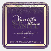 Luxe Paarse productverpakkingen Etiketten Goud Lij (Voorkant)