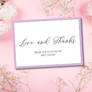 Luxe Paarse Rand Liefde & Dank U Kaart