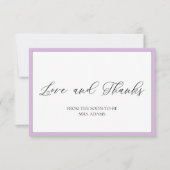 Luxe Paarse Rand Liefde & Dank U Kaart (Voorkant)