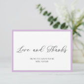 Luxe Paarse Rand Liefde & Dank U Kaart (Staand voorkant)