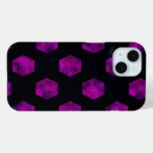 Luxe Paarse Retro Zwart Hexagon Patronen Magic Case-Mate iPhone Case (Achterkant (horizontaal))