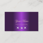 Luxe Paarse Roos Gold Sparkle Diamonds Luxe Glam Visitekaartje (Voorkant)