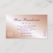 Luxe Paarse Roos Gold Sparkle Diamonds met Logo Visitekaartje (Achterkant)