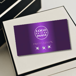 Luxe Paarse Roos Gold Sparkle Diamonds met Logo Visitekaartje