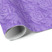 Luxe Paarse Roos Popular Floral Cadeaupapier (Rol Hoek)
