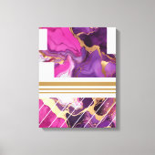 Luxe Paarse, roze en gouden marmer Canvas Afdruk (Voorkant)