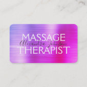 Luxe Paarse Roze Geborsteld Metaal Massage Therapi Visitekaartje (Voorkant)