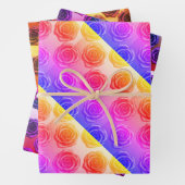 Luxe Paarse Rozen Gold Folie Wrapping Paper Set (In situ)