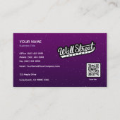 Luxe Paarse Visitekaartje met Silver Sparkle (Voorkant)