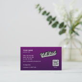 Luxe Paarse Visitekaartje met Silver Sparkle (Staand voorkant)