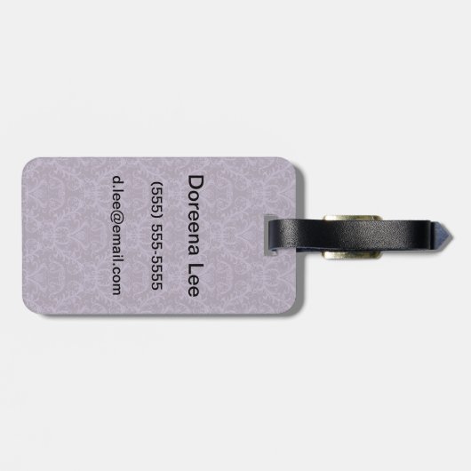 Luxe Paarse Wallpaper Bagagelabel (Achterkant horizontaal)