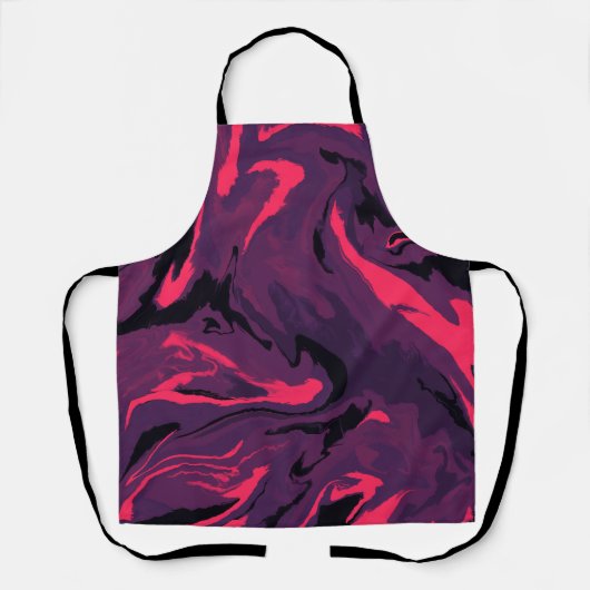 Luxe Paarse zwarte zeshoek kleur Abstracte magie Schort (Voorkant)