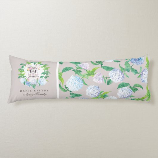 Luxe Paashaas Krans gepersonaliseerd Lichaamskussen (Voorkant)