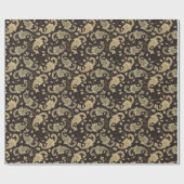 Luxe Paisley op bruin Cadeaupapier (Vlak)