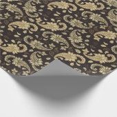 Luxe Paisley op bruin Cadeaupapier (Hoek)