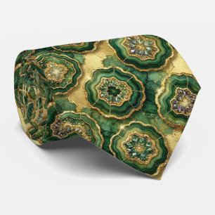 Luxe Pakketdas Bosgroen Gouden Geode Nekdas Stropdas
