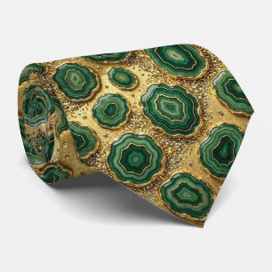 Luxe Pakketdas Bosgroen Gouden Geode Nekdas Stropdas