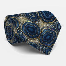 Luxe Pakketdas | Navyblauw + Gouden Geode Nekdas