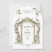 Luxe Paleis Arch Bloemen bruiloft uitnodiging (Voorkant)