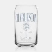 Luxe Palm Trees Charleston Kustvrijgezellenfeest Blikvorm Glas (Voorkant)