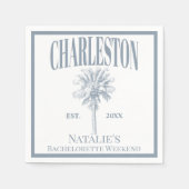 Luxe Palm Trees Charleston Kustvrijgezellenfeest Servet (Voorkant)