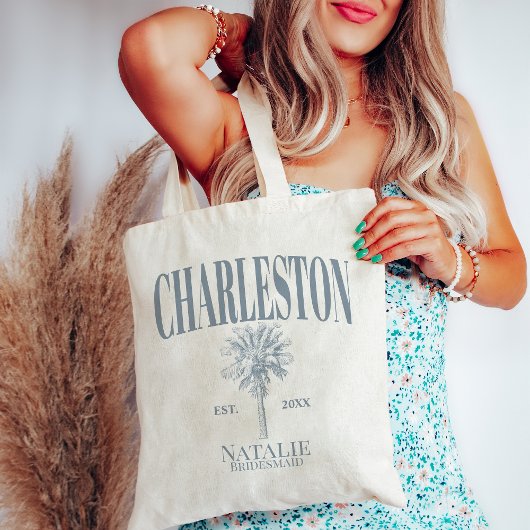 Luxe Palm Trees Charleston Kustvrijgezellenfeest Tote Bag
