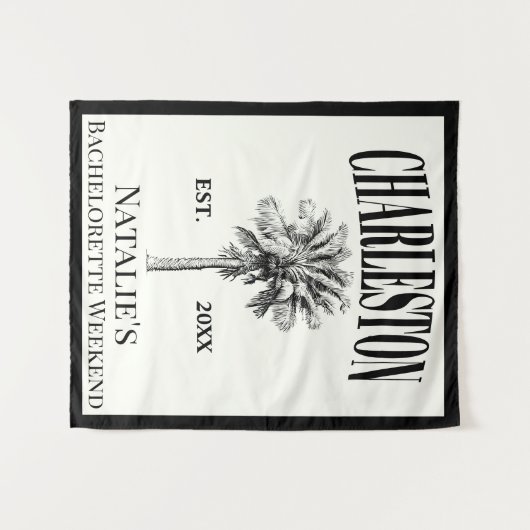 Luxe Palm Trees Charleston Kustvrijgezellenfeest Wandkleed (Voorkant (horizontaal))