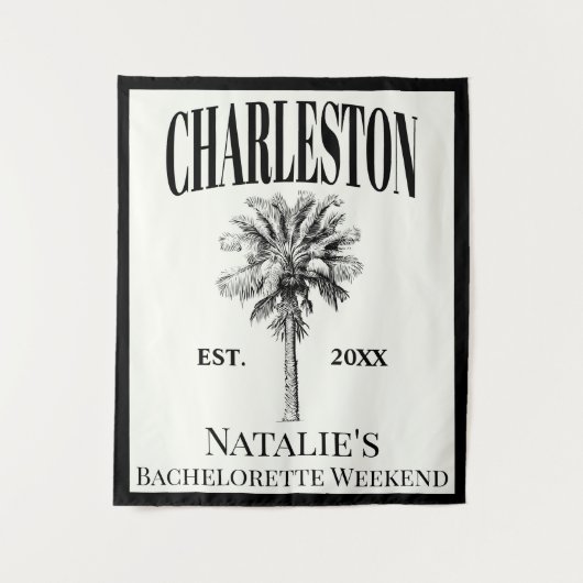 Luxe Palm Trees Charleston Kustvrijgezellenfeest Wandkleed (Voorkant)