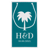 Luxe palmbomen bruiloft cadeautassen klein cadeauzakje (Achterkant)