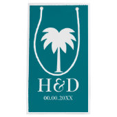 Luxe palmbomen bruiloft cadeautassen klein cadeauzakje (Voorkant)