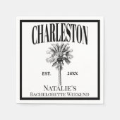 Luxe Palmbomen Charleston Kust Bachelorette-feest Servet (Voorkant)