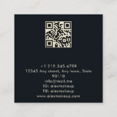 Luxe Pampas Grass Patroon Zwart Vierkante Visitekaartje (Achterkant)