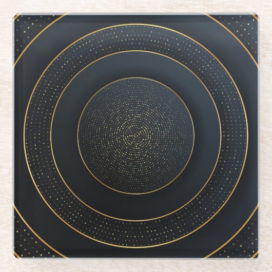 Luxe papier gesneden: gouden gradiënt. glazen onderzetter (Voorkant)