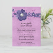 Luxe Parel Bloemenlavendel Damask Bruiloft uitnodi Kaart (Staand voorkant)