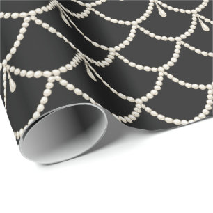Luxe Parel Garland Patroon Elegante Ivoren Parel Cadeaupapier
