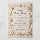 Luxe Parel Kant Elegante Trouw Menu (Voorkant)