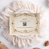 Luxe Parel Kant Elegante Trouw QR Code RSVP Kaartje