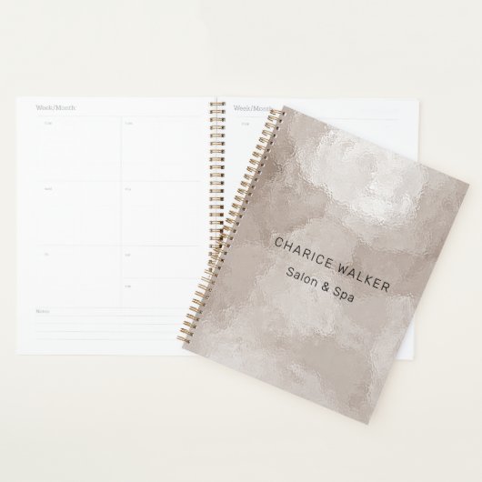 Luxe parel metallic salon monogram planner (Display)