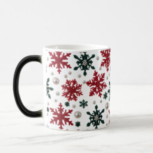 Luxe Parel Sneeuwvlokpatroon Kleur Vervormende Mok